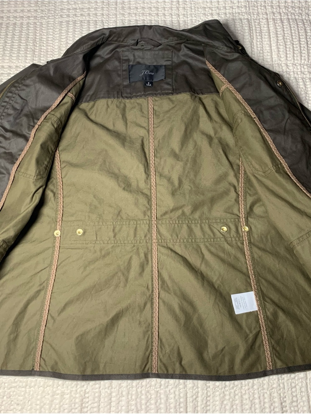 J. Crew Women’s Olive/Brown Waxed Canvas Field Jacket - Picture 2 of 12